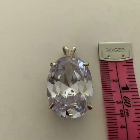 Lavender Glass Stone Pendant AMAZING! 1.5” 1” - Picture 3 of 7